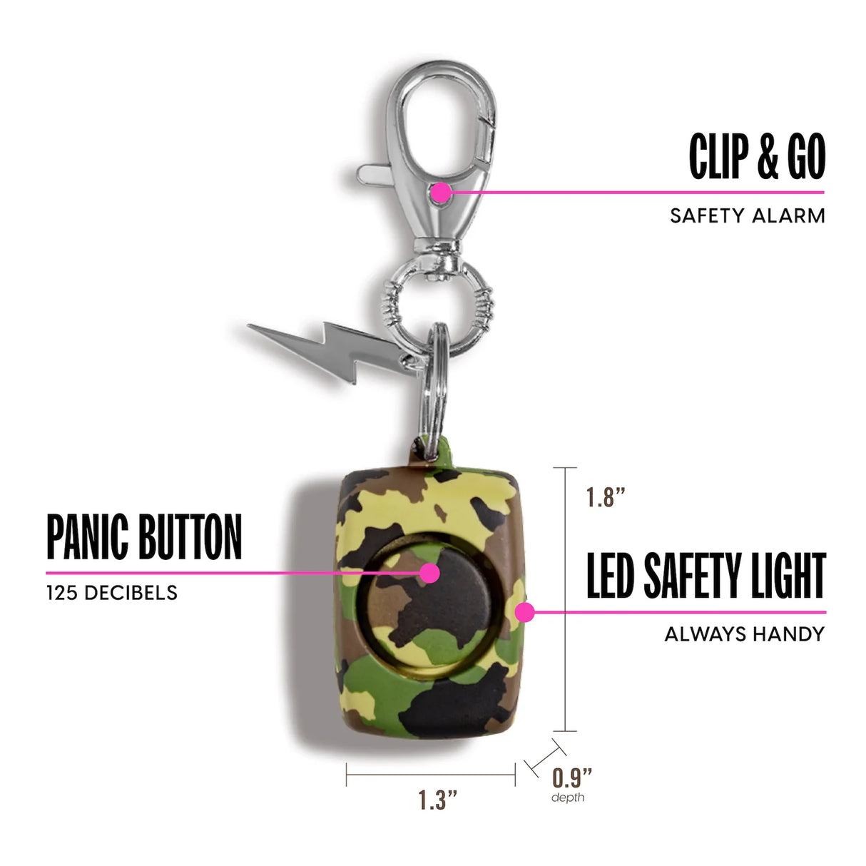 Mini alarma de seguridad en dos colores