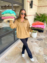 Sudadera con capucha y media cremallera Hendrick en nueve colores