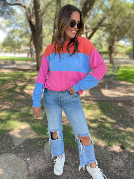 Suéter Finnley Colorblock en cuatro colores