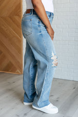 Ramona High Rise Rigid Magic Destroyed Straight Jeans - Liarian Unlimited Boutique