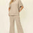 Double Take Full Size Texture Short Sleeve Top and Pants Set