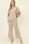 Double Take Full Size Texture Short Sleeve Top and Pants Set