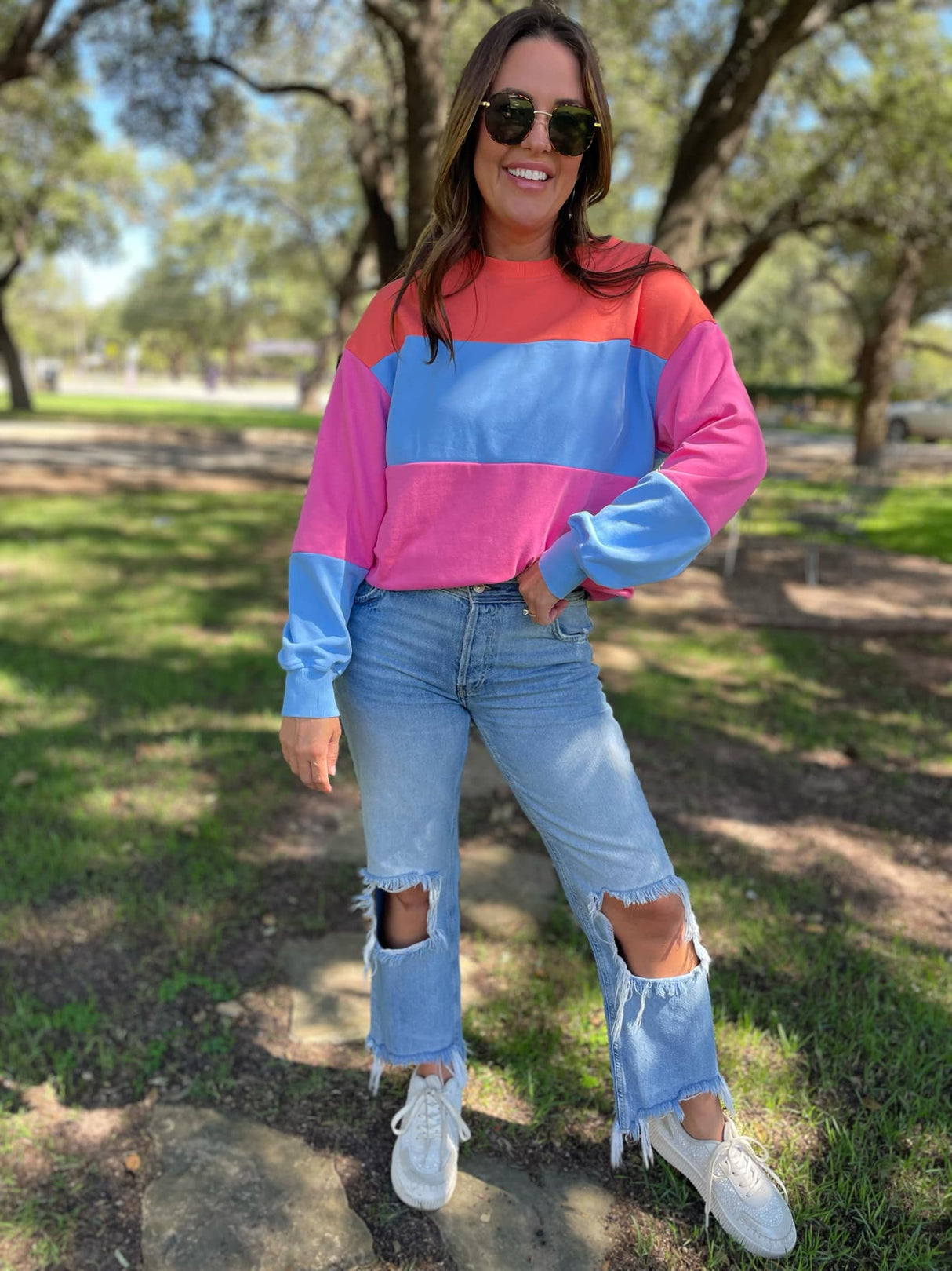 Suéter Finnley Colorblock en cuatro colores