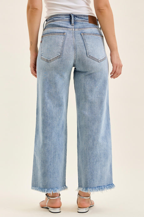 Mary Mid Rise Ankle Wide Leg + Hollywood WB + Fray Hem