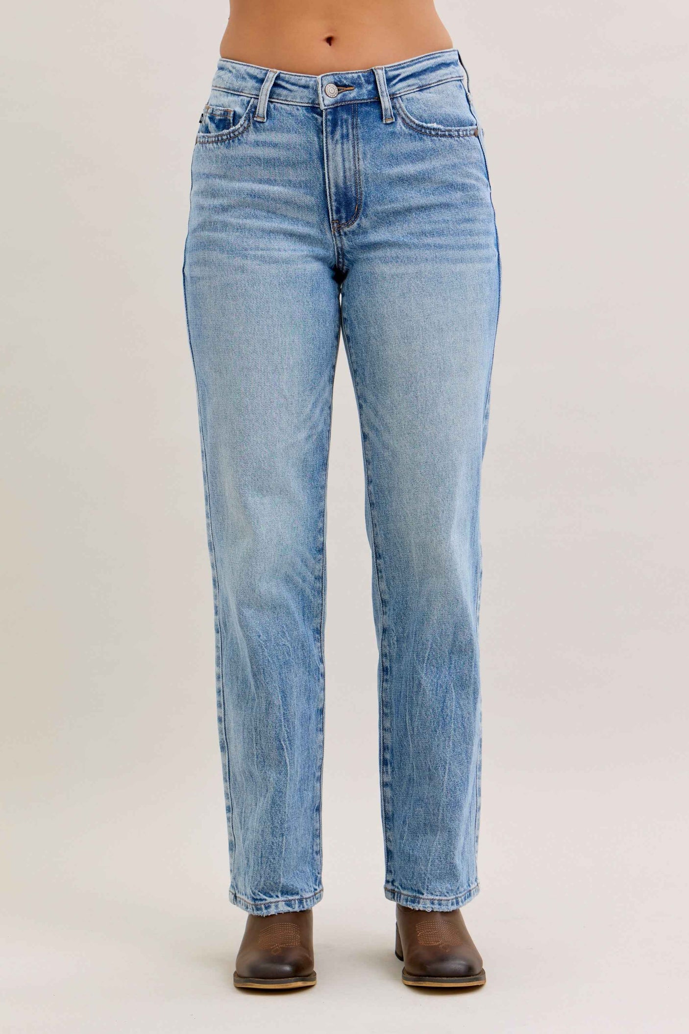 Heather Mid Rise Rigid Magic Straight