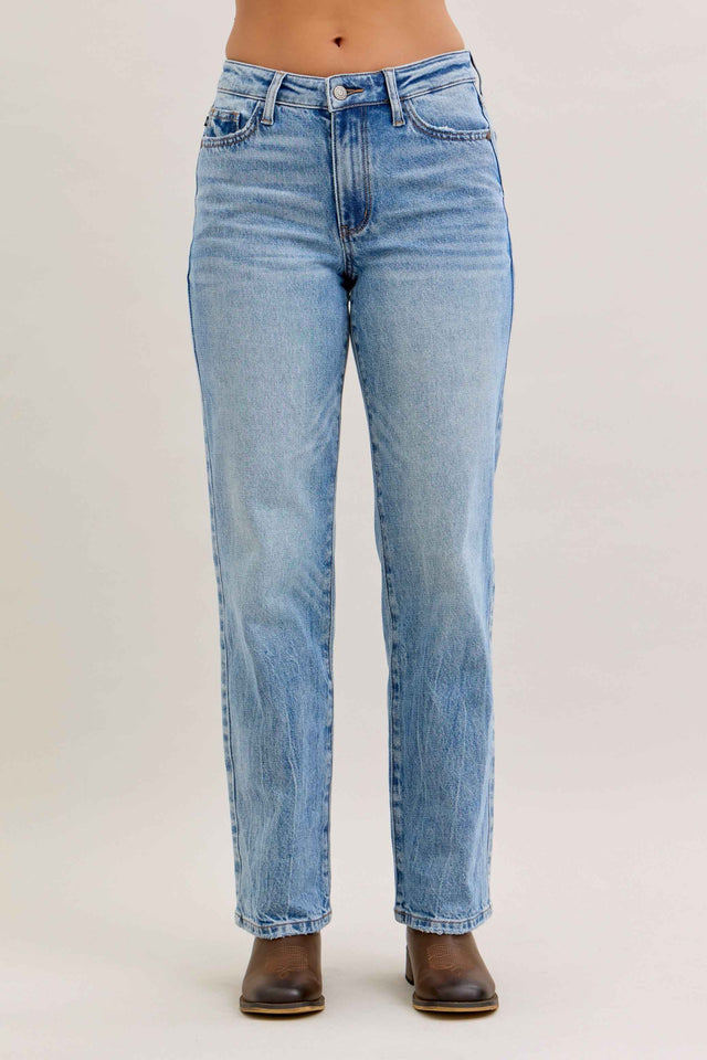 Heather Mid Rise Rigid Magic Straight