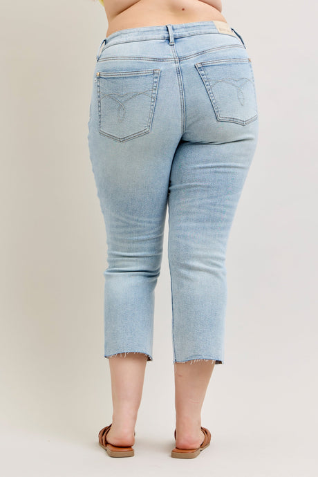 Martha Mid Rise Kick Flare w Raw Hem