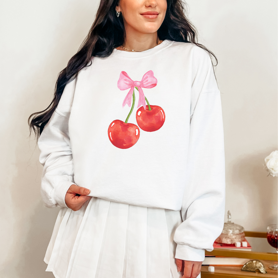Sudadera con estampado de lazo de cereza