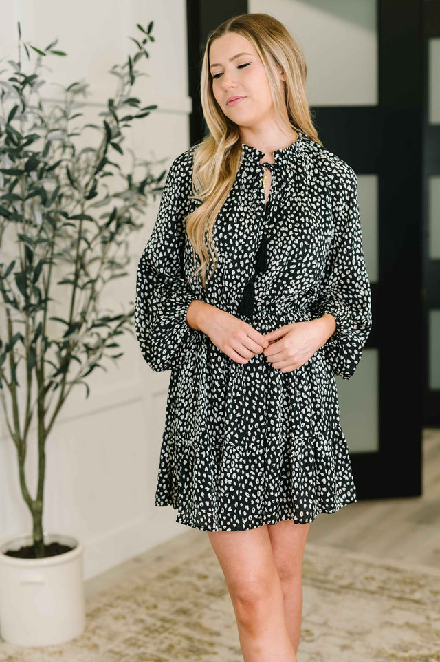 A Cheeky Little Time Tiered Dress in Black