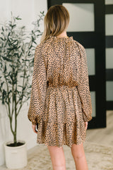 A Cheeky Little Time Tiered Dress in Pecan Brown