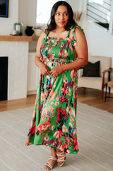 Un vestido un poco más largo en verde