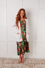 Un vestido un poco más largo en verde