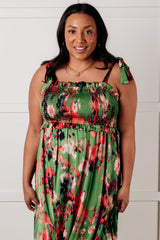 Un vestido un poco más largo en verde