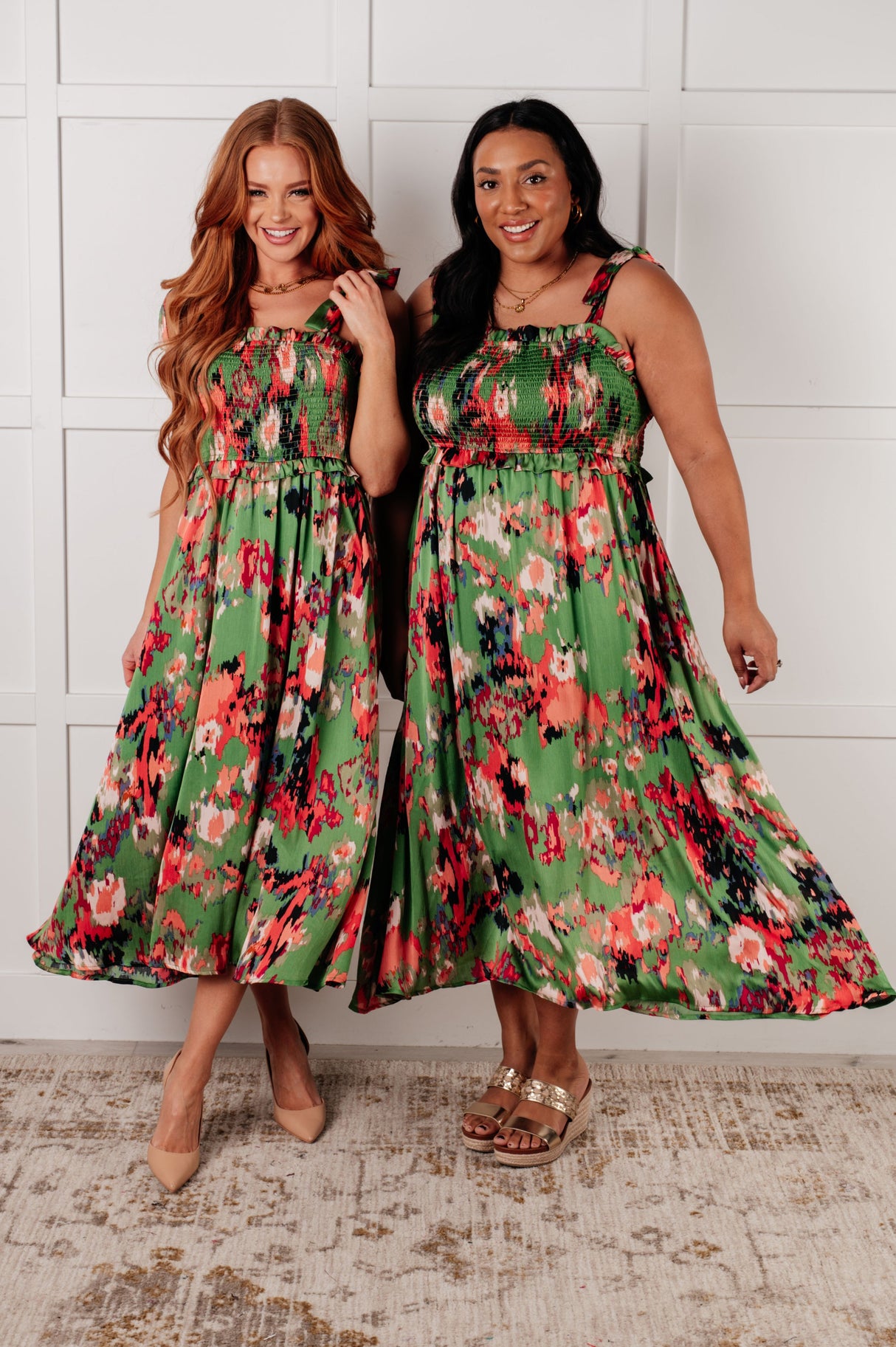 Un vestido un poco más largo en verde