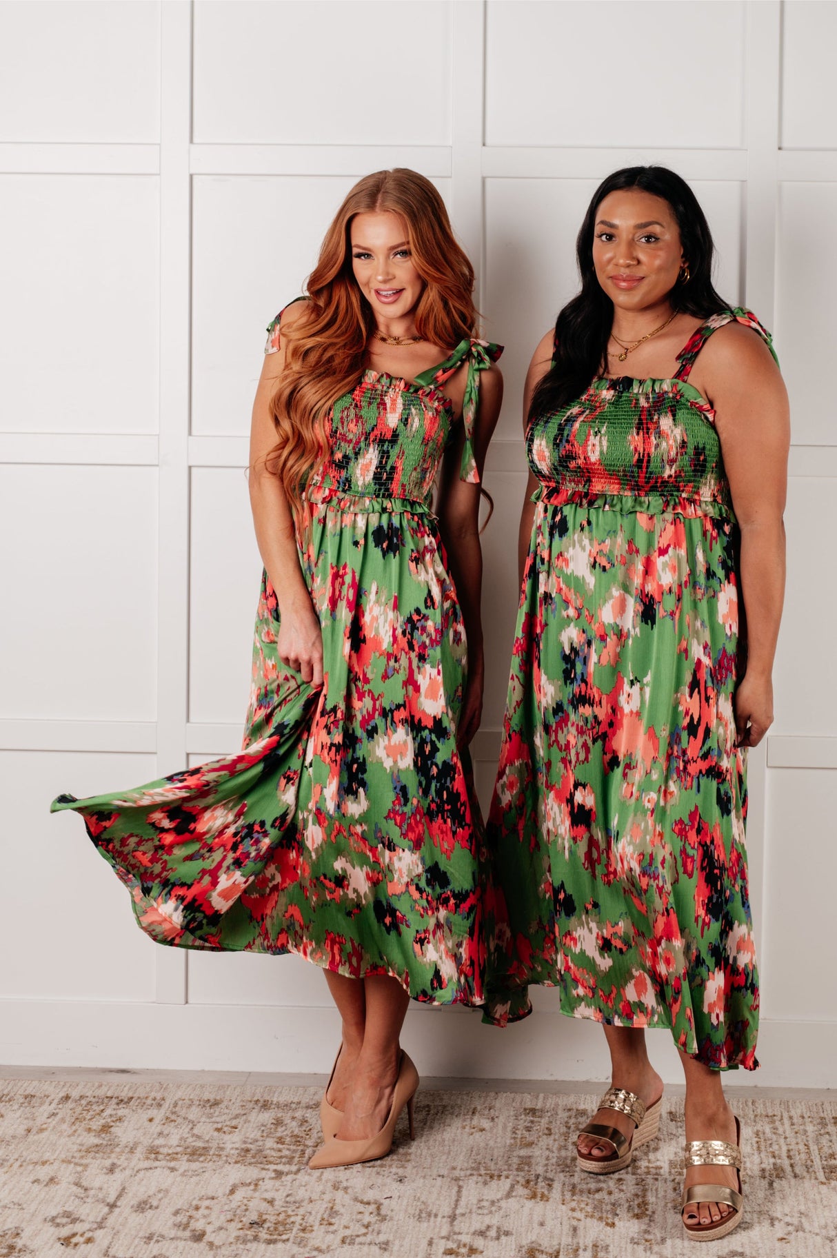 Un vestido un poco más largo en verde