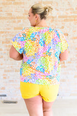 Top con cuello en V Un poco salvaje en multicolor