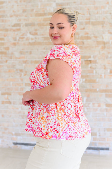 Top con mangas onduladas en multicolor A Matter of Time