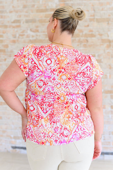 Top con mangas onduladas en multicolor A Matter of Time