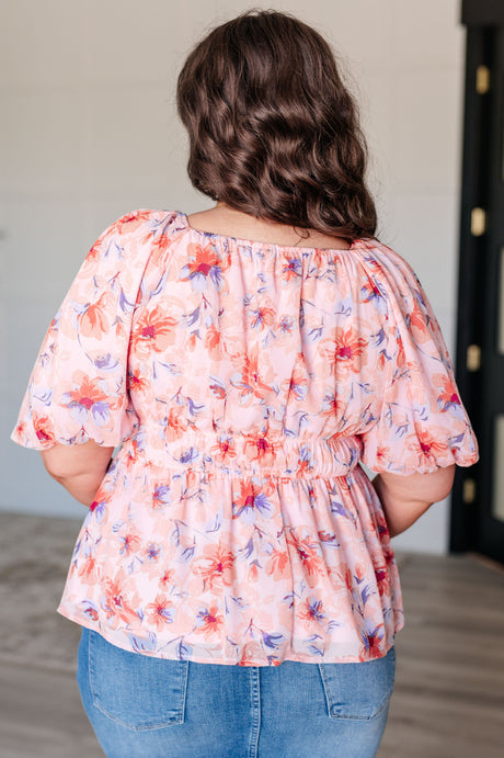 Blusa con mangas abullonadas y cuello cuadrado de A Powerful Force