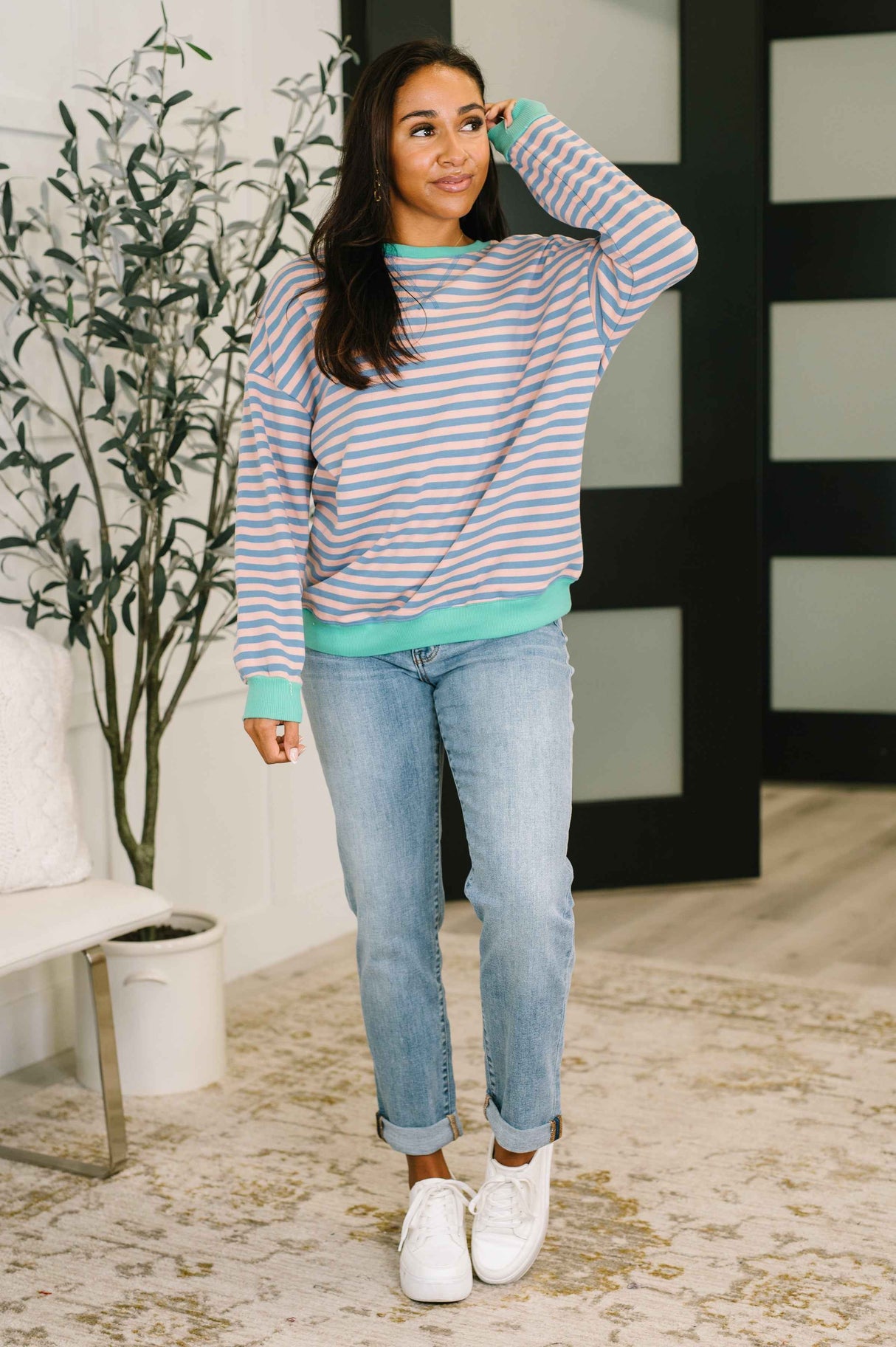 All For the Color Drop Shoulder Pullover