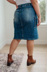 Always Be There Cargo Denim Skirt - Liarian Unlimited Boutique