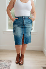 Always Be There Cargo Denim Skirt - Liarian Unlimited Boutique