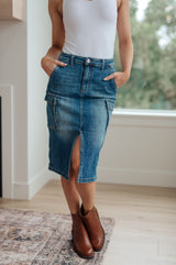 Always Be There Cargo Denim Skirt - Liarian Unlimited Boutique
