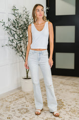 Alyse - Bota de corte a media pierna con dobladillo deshilachado y destruido