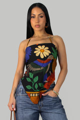 Amazonia Heaven Top - Black & Blue-Multi