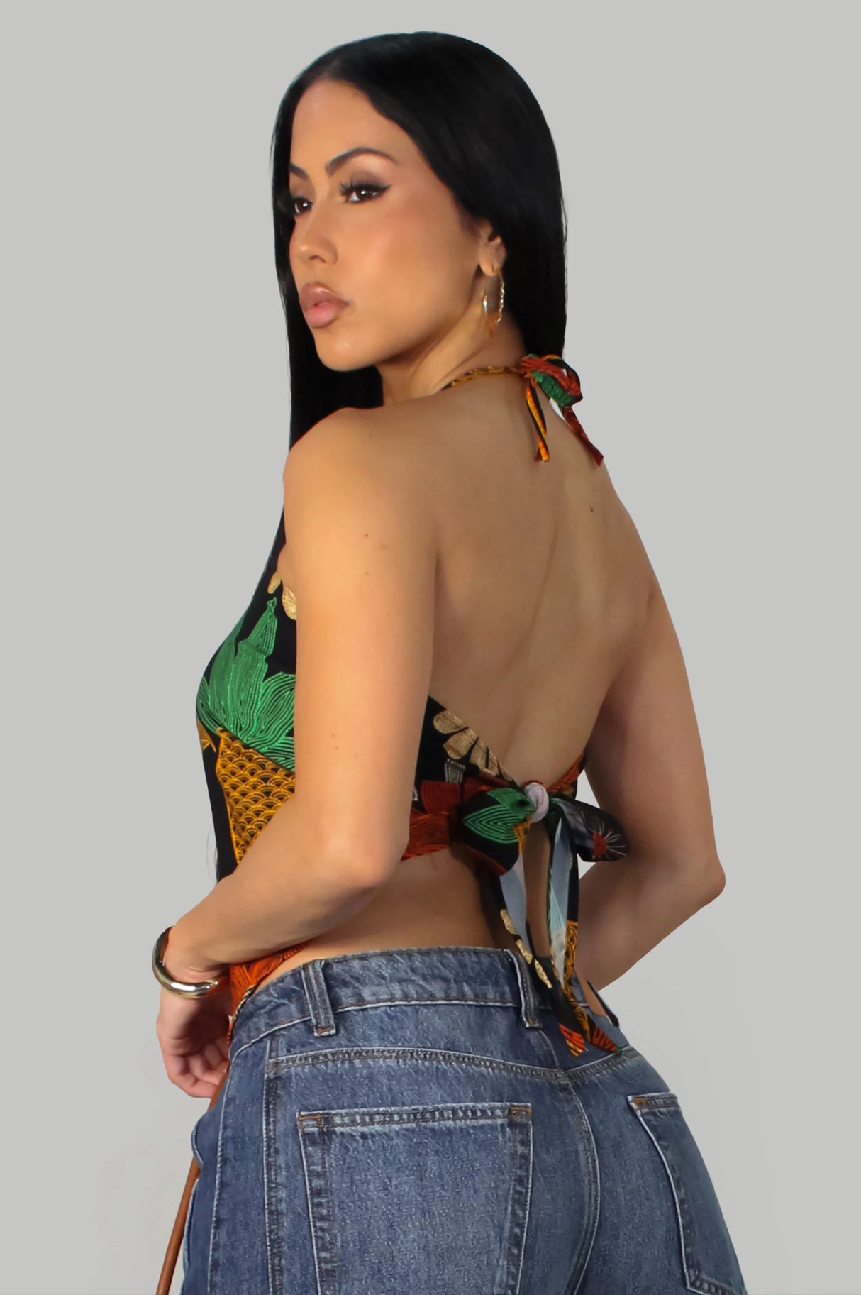Amazonia Heaven Top - Black & Blue-Multi
