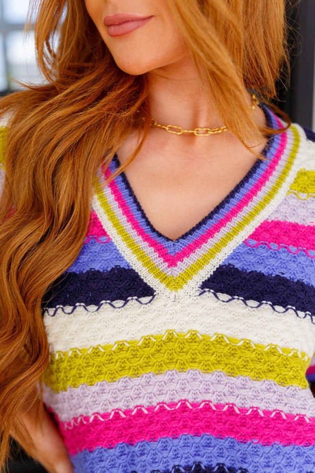 Another One V-Neck Striped Top - Liarian Unlimited Boutique