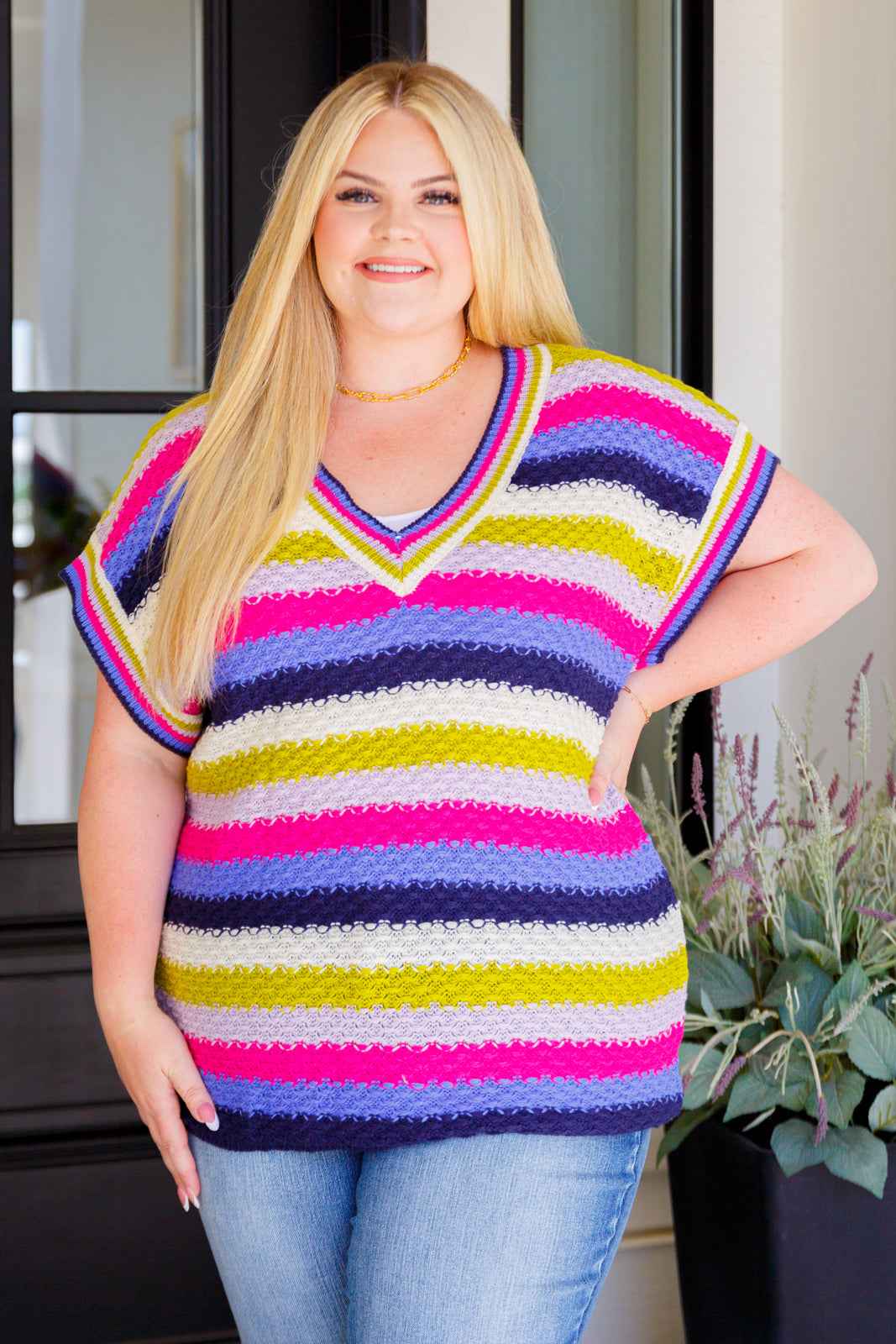 Another One V-Neck Striped Top - Liarian Unlimited Boutique