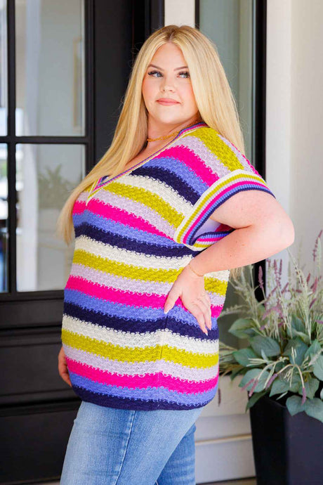 Another One V-Neck Striped Top - Liarian Unlimited Boutique