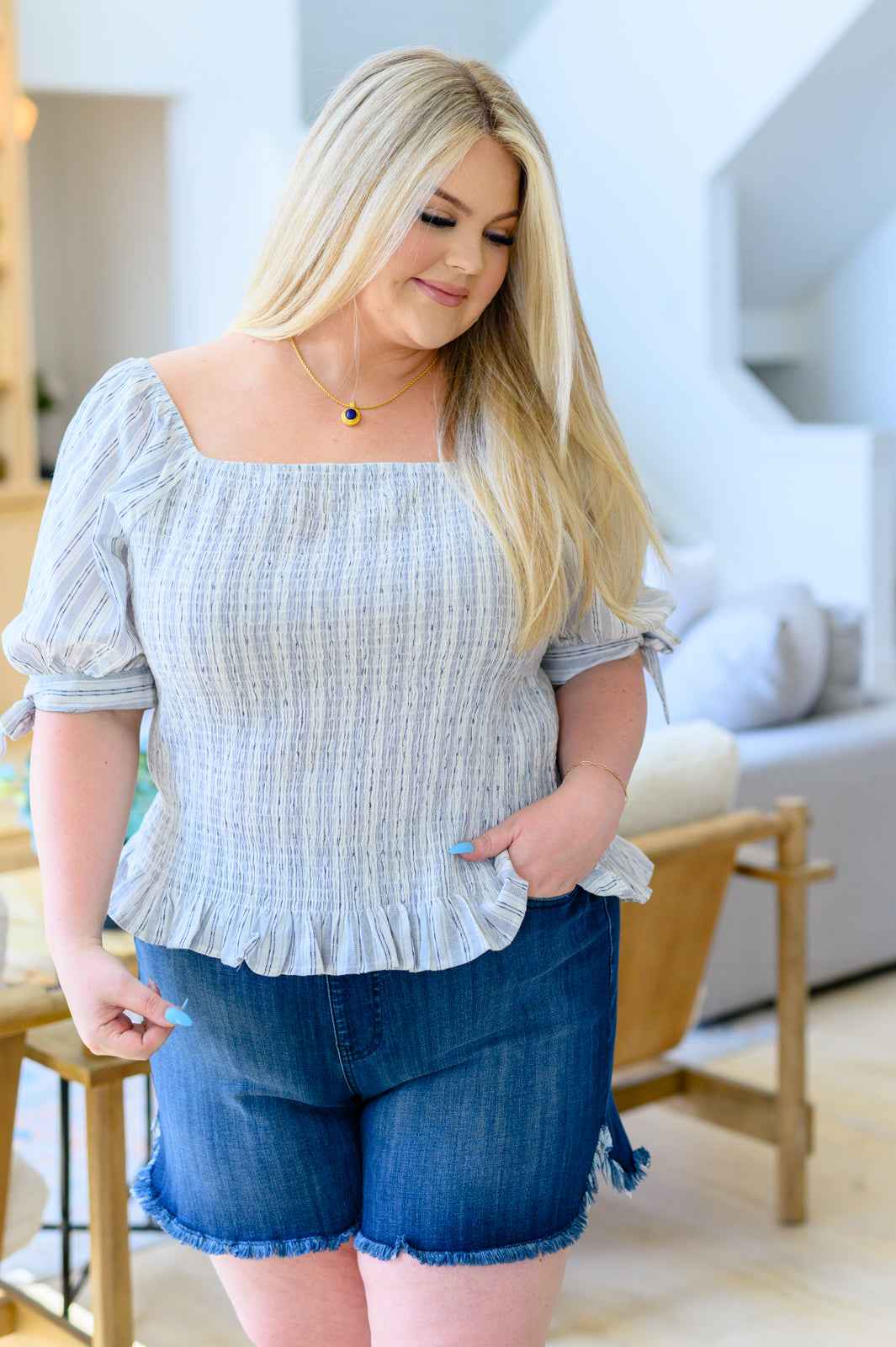 Anticipating More Smocked Blouse - Liarian Unlimited Boutique