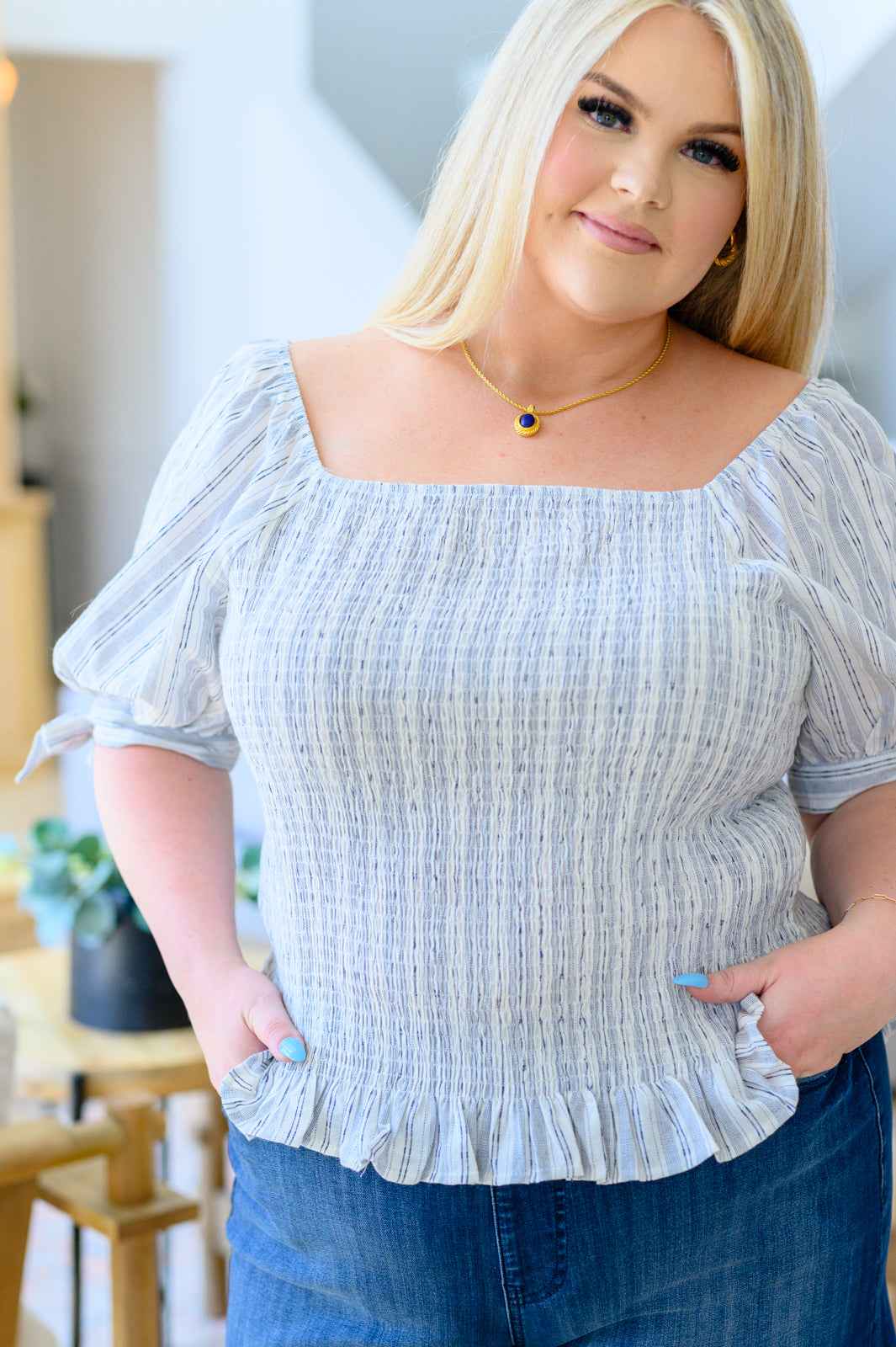 Anticipating More Smocked Blouse - Liarian Unlimited Boutique