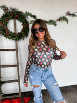 PREORDER: Christmas Printed Mesh Tops