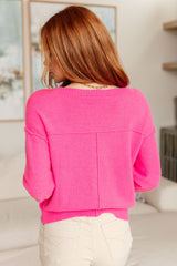 Back to Life V-Neck Sweater in Pink - Liarian Unlimited Boutique