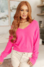 Back to Life V-Neck Sweater in Pink - Liarian Unlimited Boutique