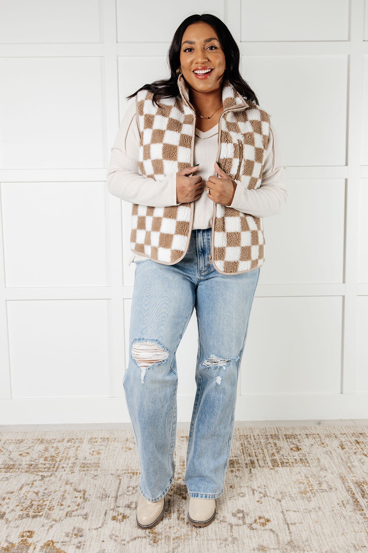 Basically Freezing Brushed Hacci Top in Sand Beige - Liarian Unlimited Boutique