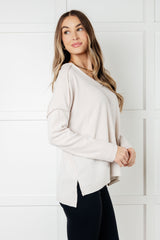 Basically Freezing Brushed Hacci Top in Sand Beige - Liarian Unlimited Boutique
