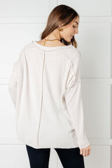 Basically Freezing Brushed Hacci Top in Sand Beige - Liarian Unlimited Boutique