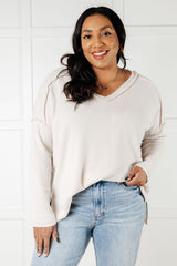 Basically Freezing Brushed Hacci Top in Sand Beige - Liarian Unlimited Boutique