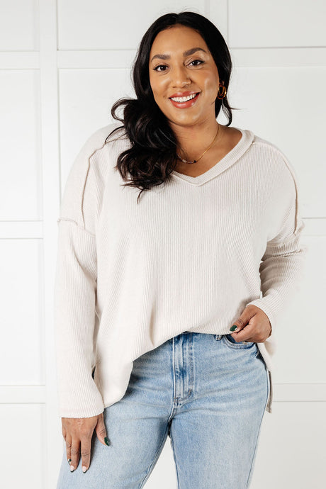 Basically Freezing Brushed Hacci Top in Sand Beige - Liarian Unlimited Boutique