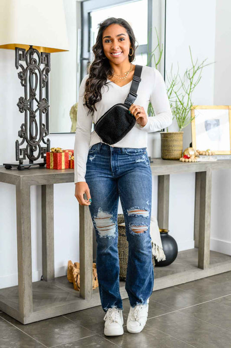 Basics Are Best Long Sleeve V-Neck Top in Bone - Liarian Unlimited Boutique