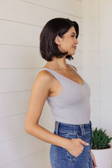 The Basics Bodysuit in Grey - Liarian Unlimited Boutique