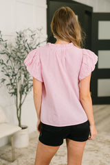 Blusa texturizada con cuello en V de Beauty & Brains