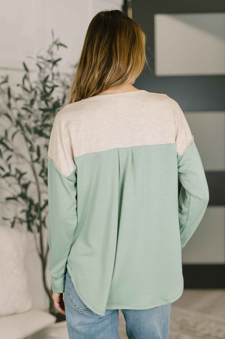 Because I Can Drop Shoulder Henley Top
