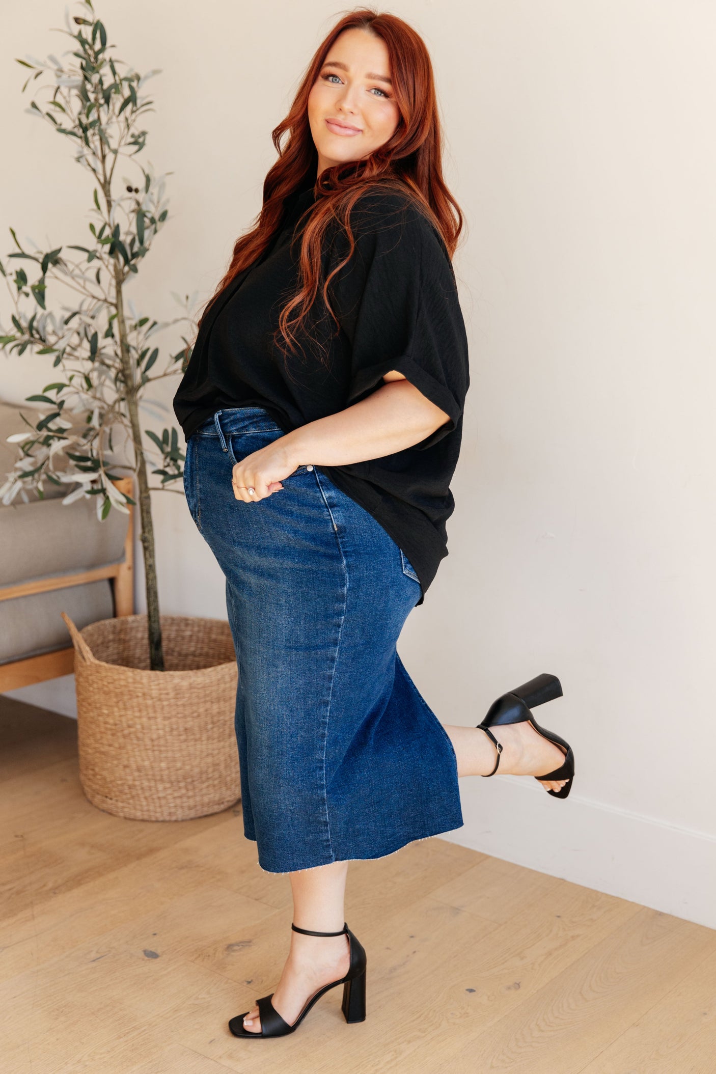 Blusa con mangas dolman "Porque lo digo yo" en negro