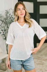 Beginning to Care Textured Oversized Top