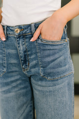 Bella - Bolsillo con puntada de barril suave y cintura alta